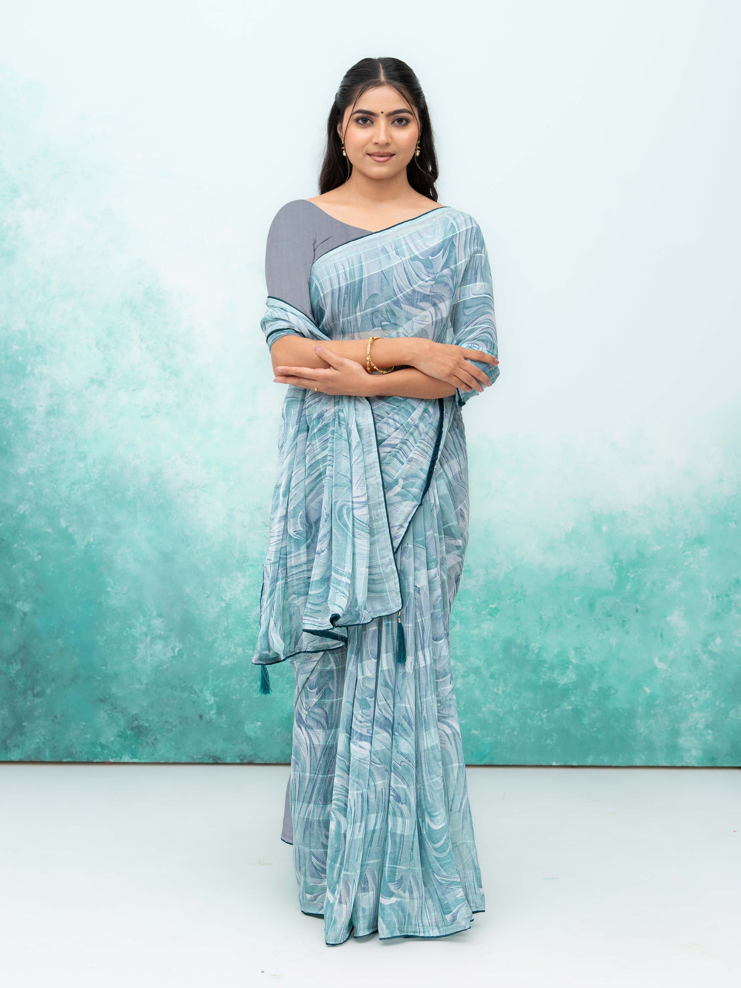 Gray Weightless Saree