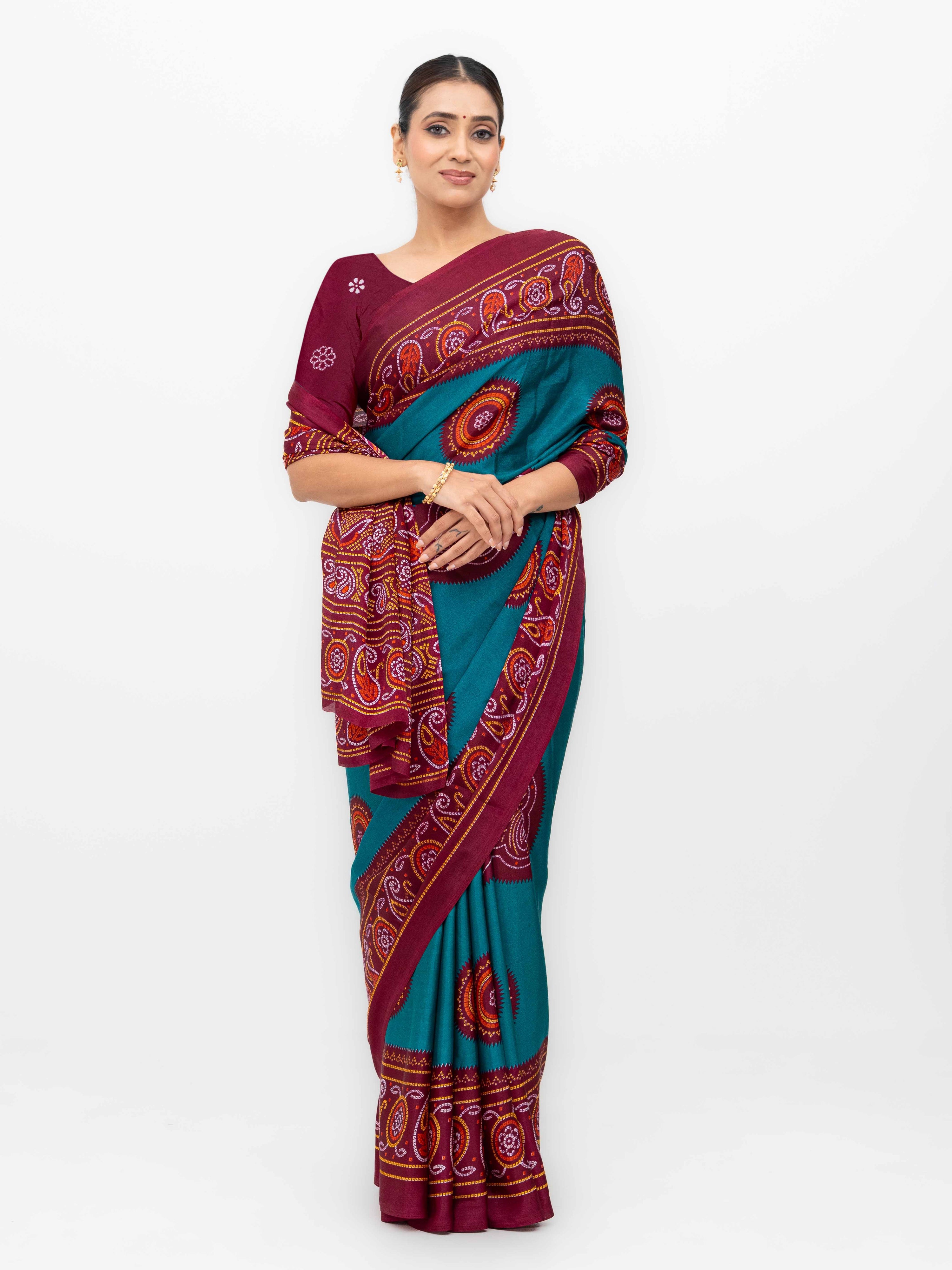 Teal Art Silk Saree