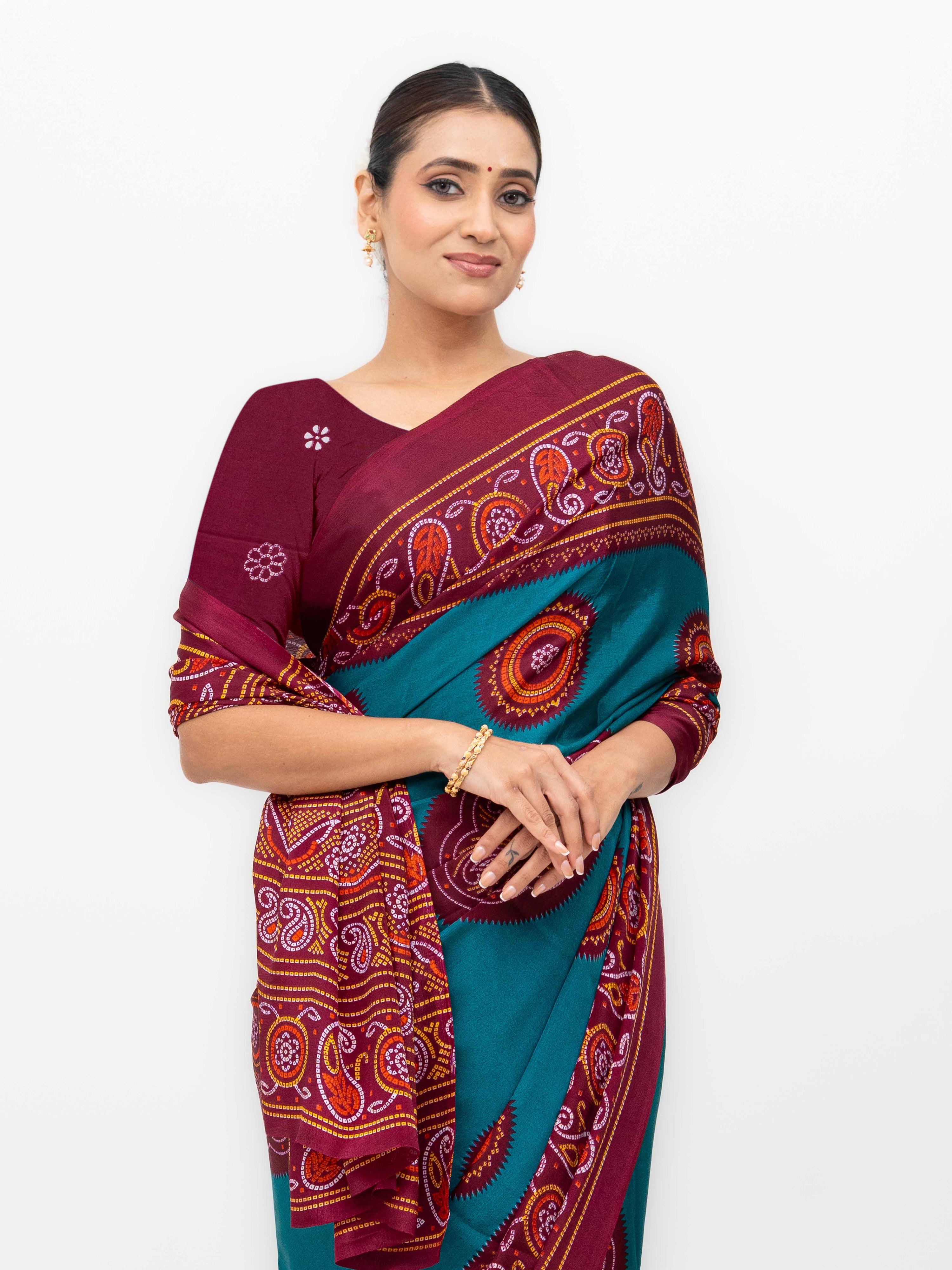 Teal Art Silk Saree