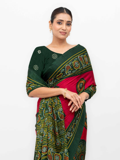 Pink Art Silk Saree