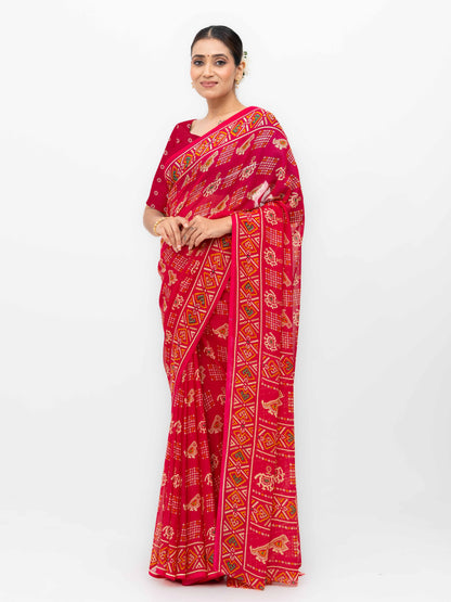 Magenta Pink Weightless Saree