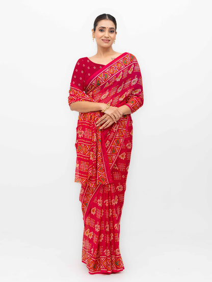 Magenta Pink Weightless Saree