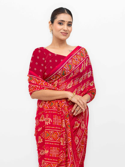 Magenta Pink Weightless Saree