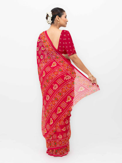 Magenta Pink Weightless Saree