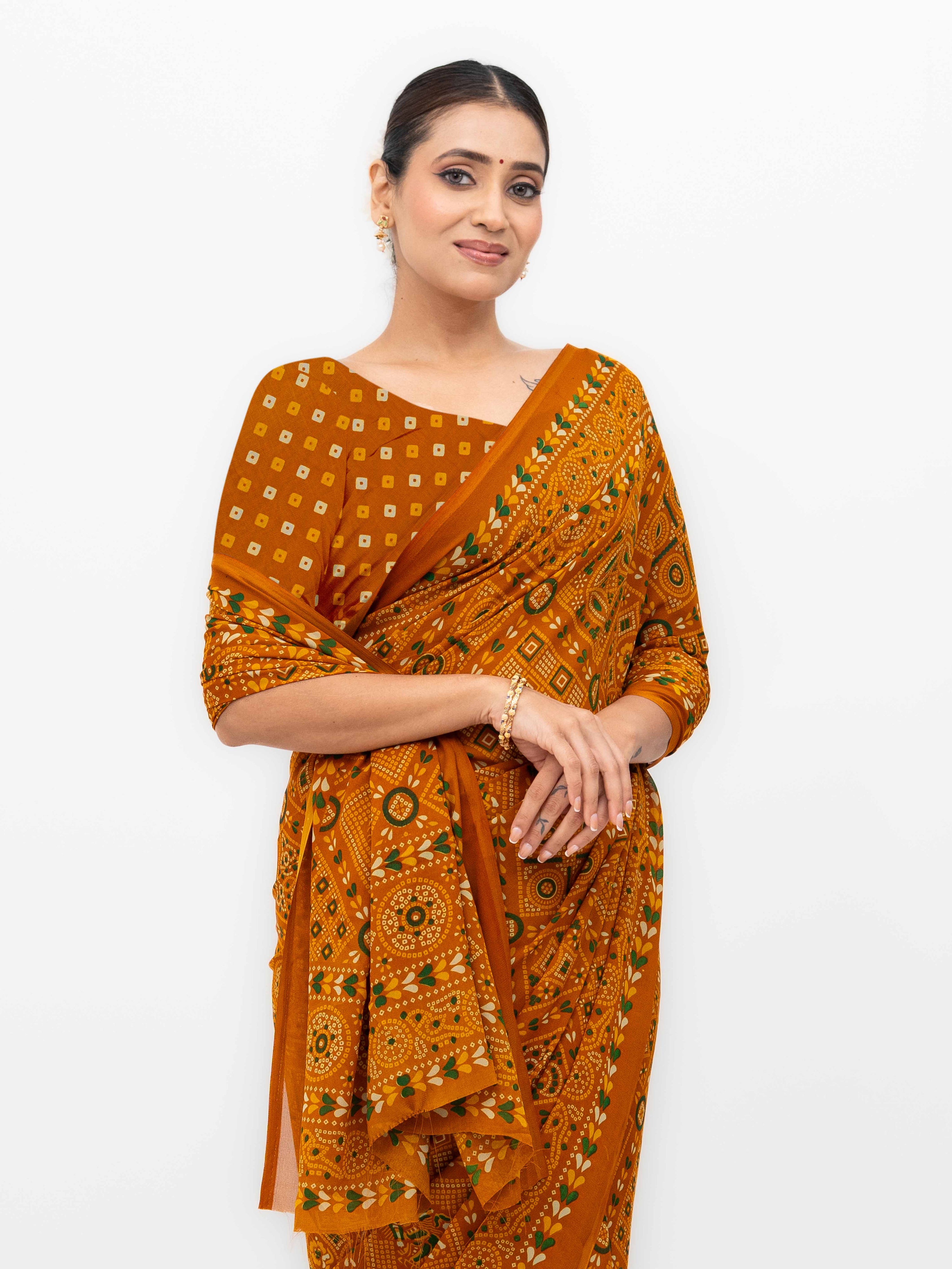 Orange Weightless Saree