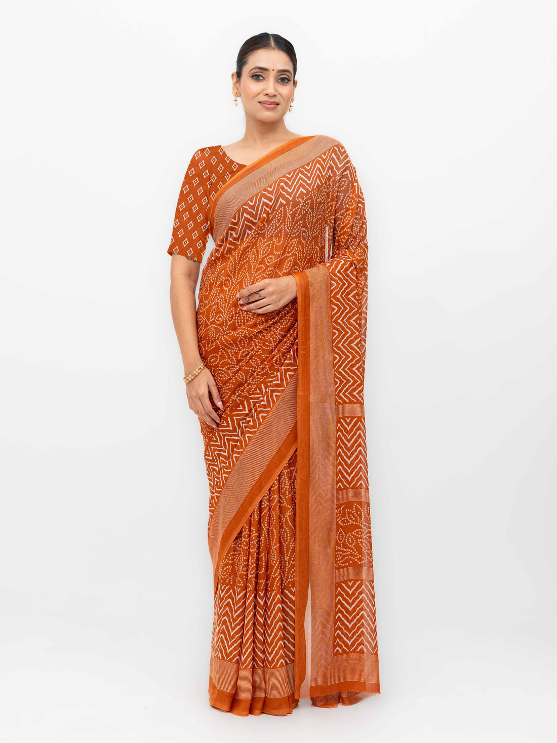 Rust Weightless Saree