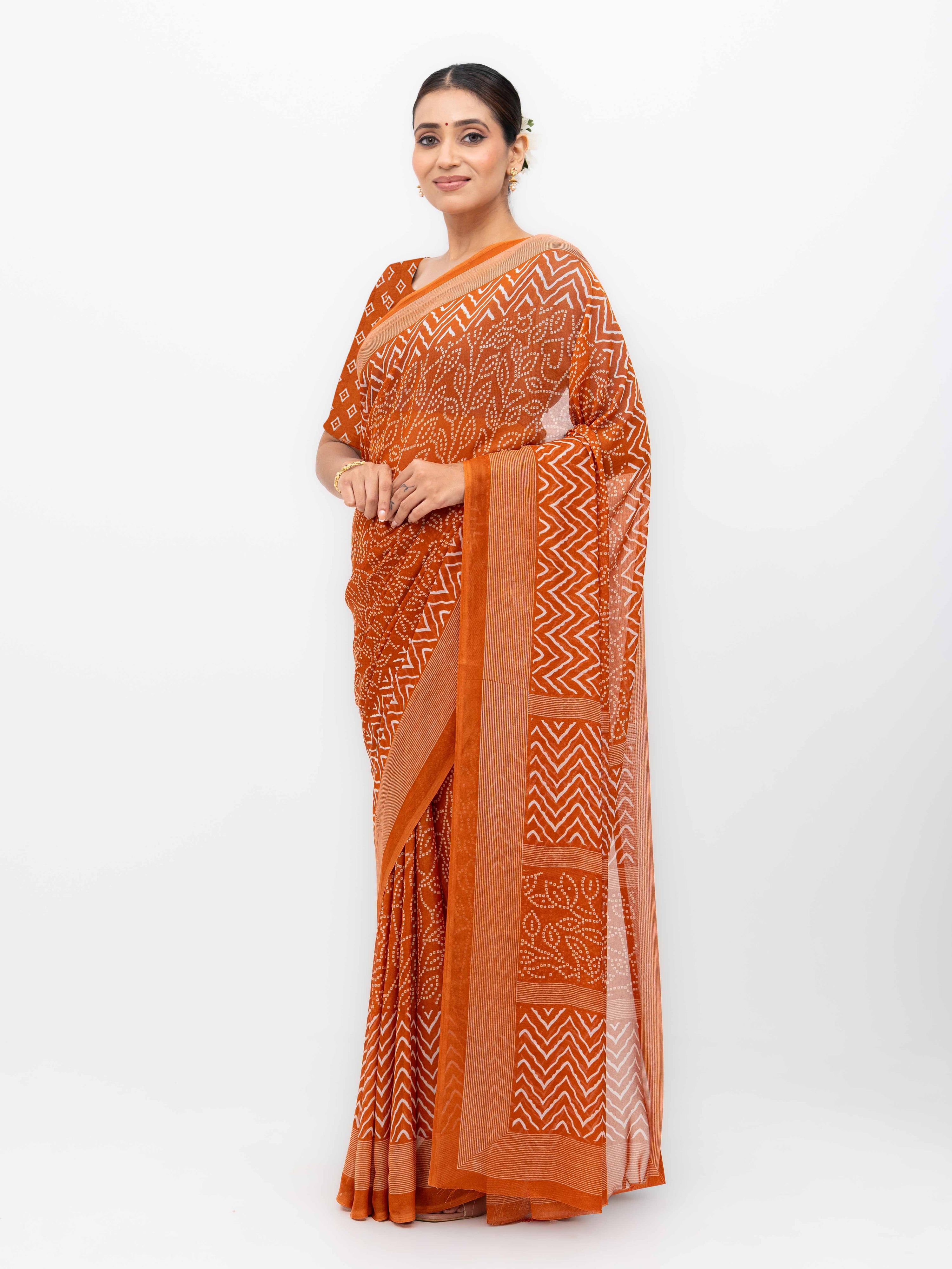 Rust Weightless Saree