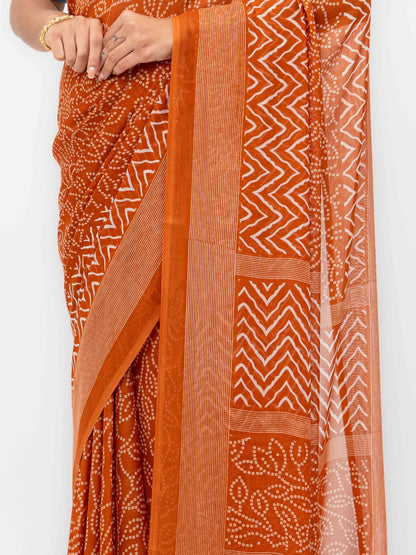 Rust Weightless Saree