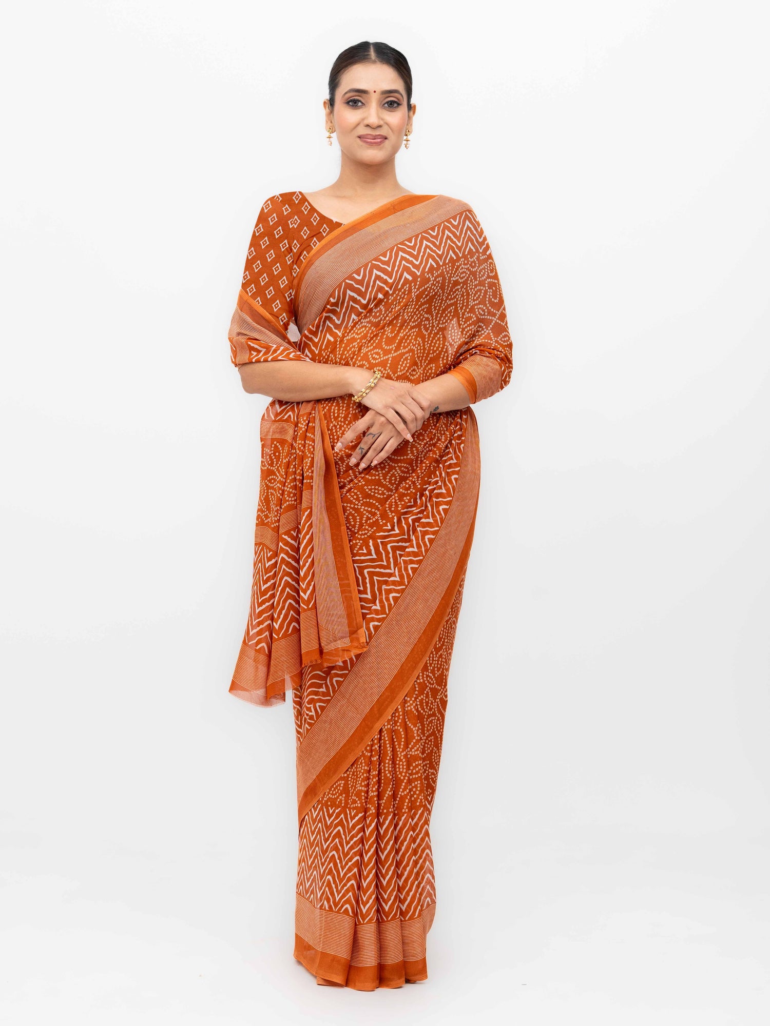 Rust Weightless Saree