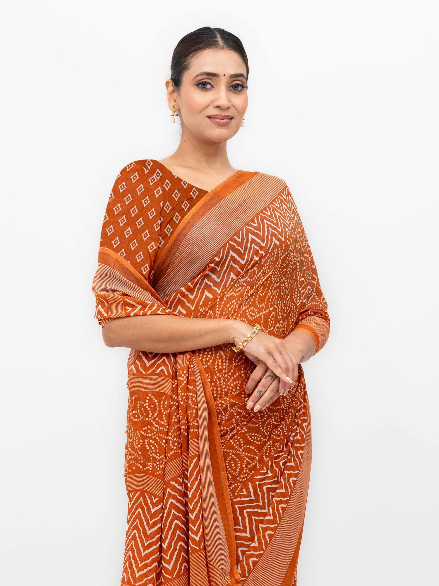 Rust Weightless Saree