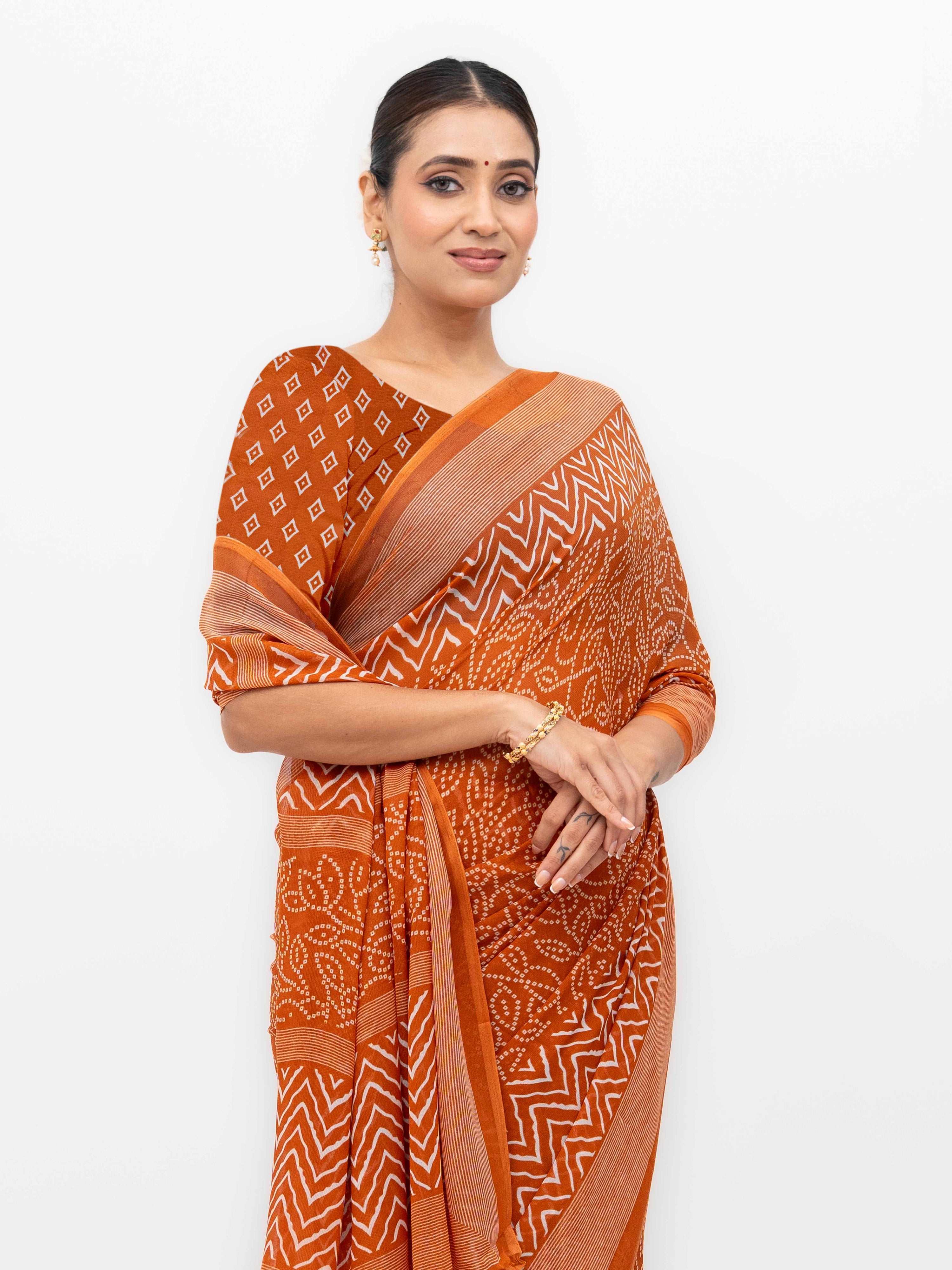 Rust Weightless Saree