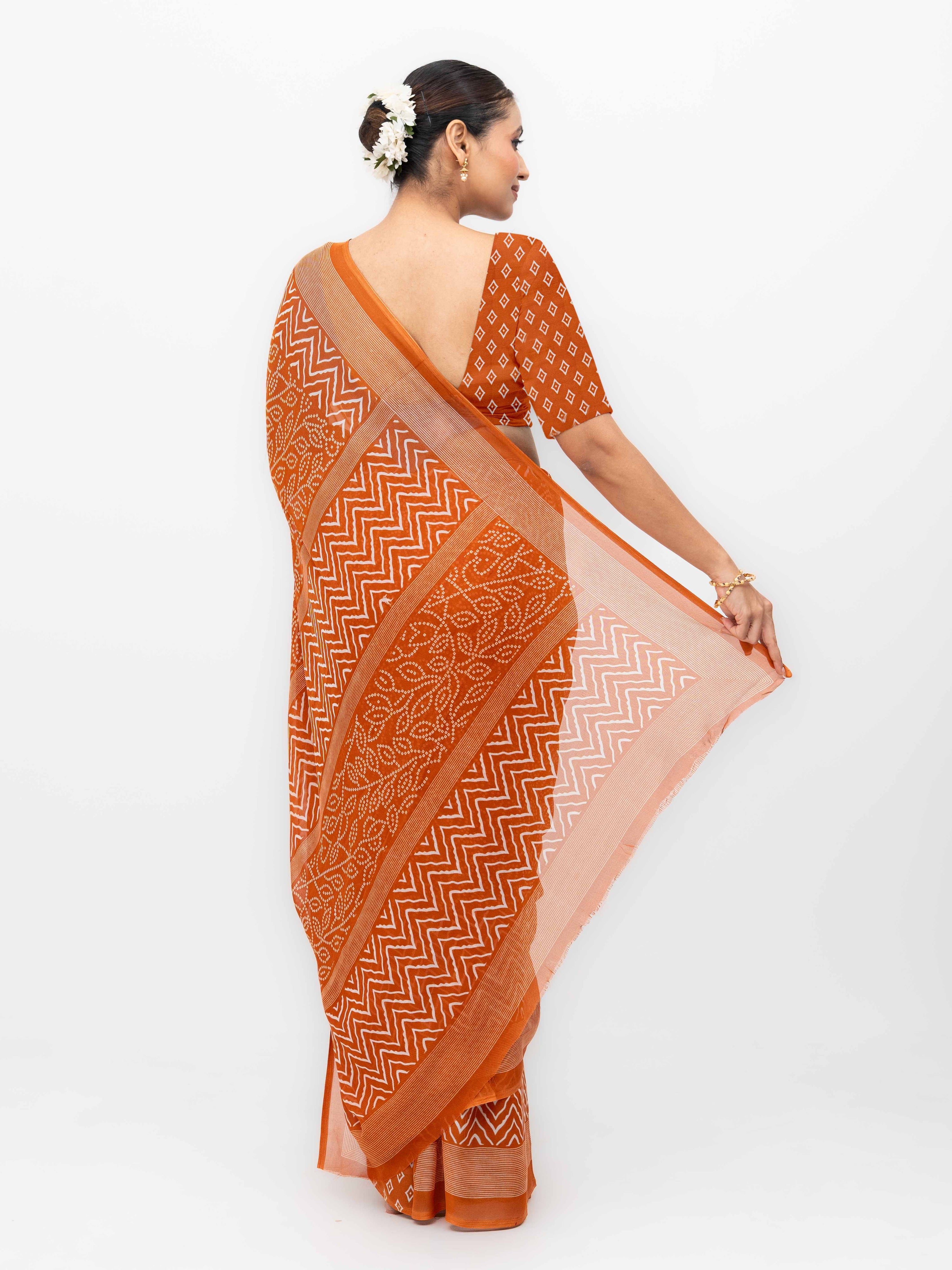 Rust Weightless Saree