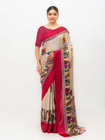Pink Turkey Silk Saree