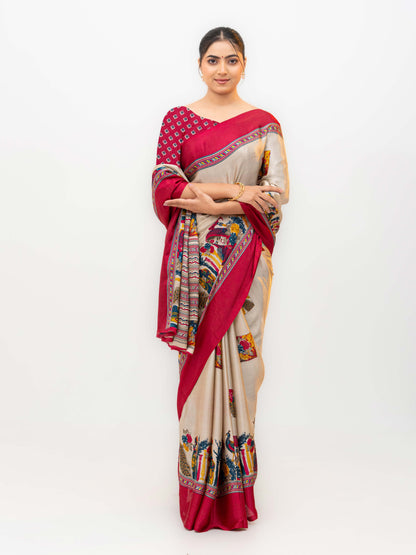 Pink Turkey Silk Saree