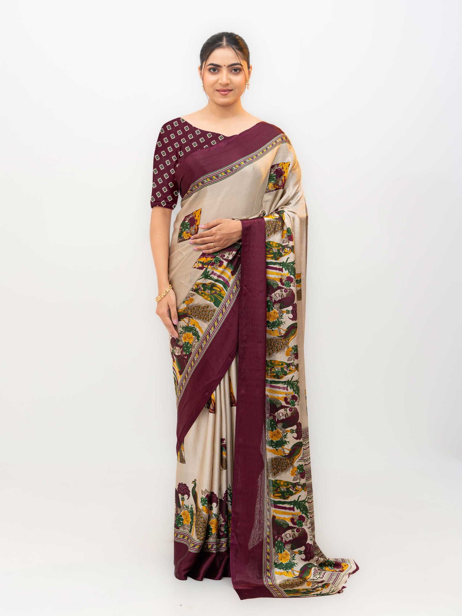 Purple Turkey Silk Saree