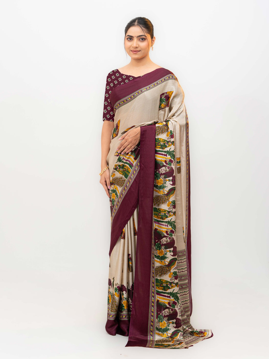 Purple Turkey Silk Saree