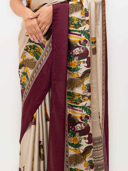 Purple Turkey Silk Saree