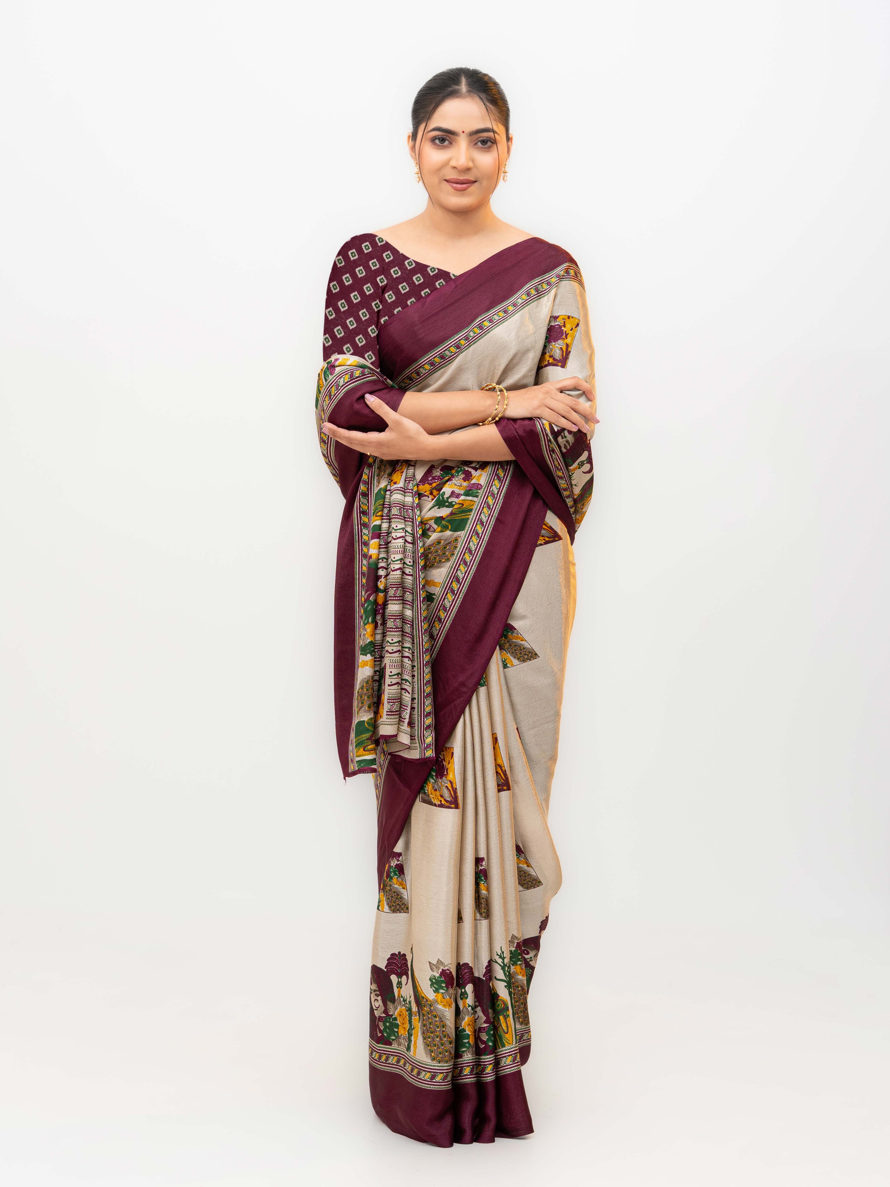 Purple Turkey Silk Saree