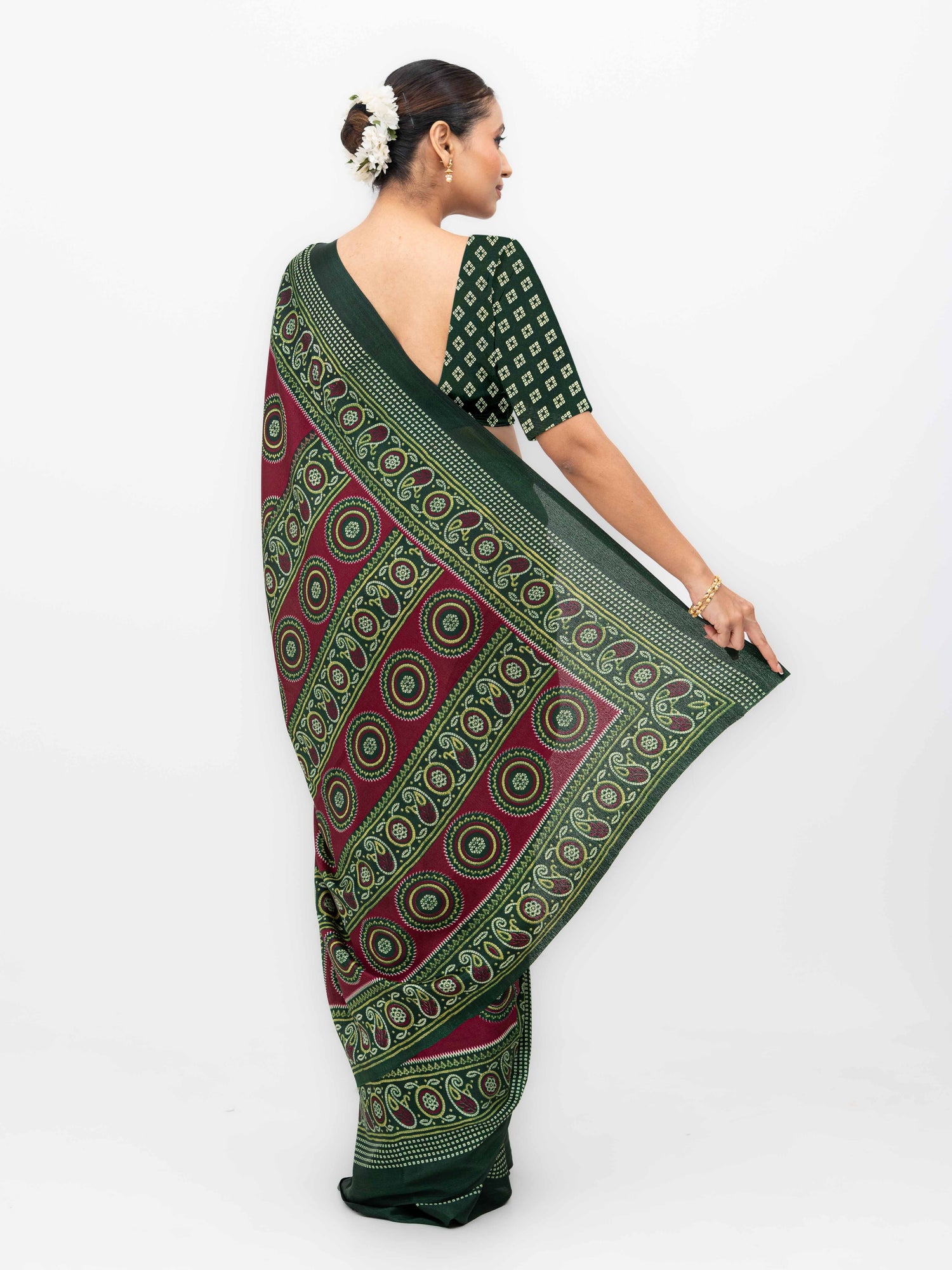 Burgundy Art Silk Saree