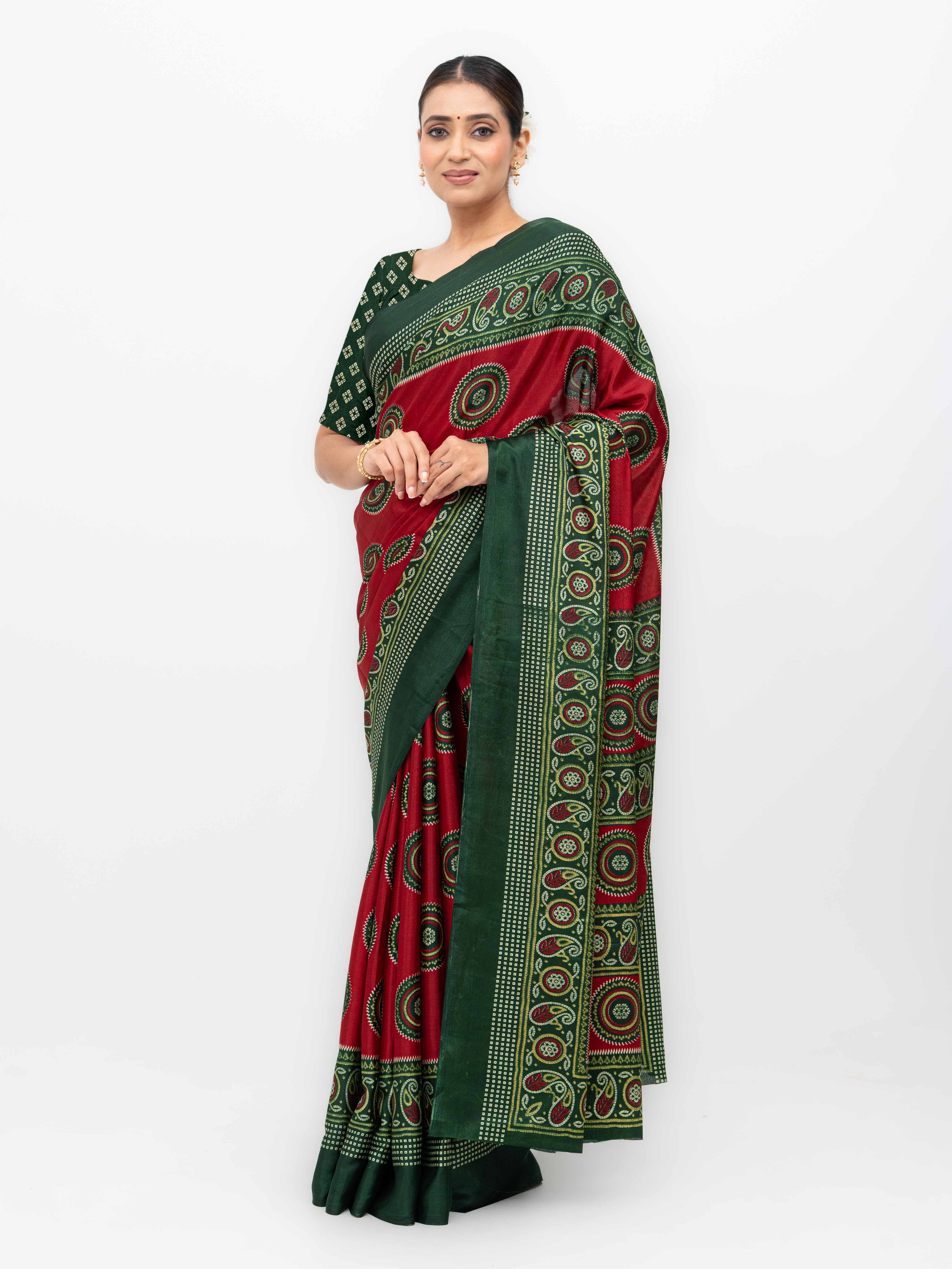 Maroon Art Silk Saree