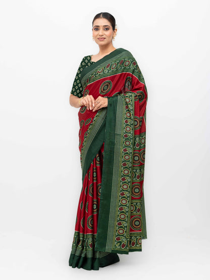 Maroon Art Silk Saree