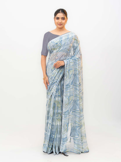 Sky Blue Weightless Saree