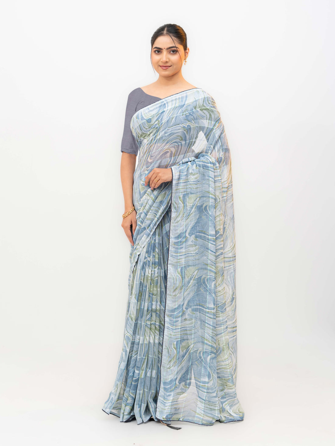 Sky Blue Weightless Saree