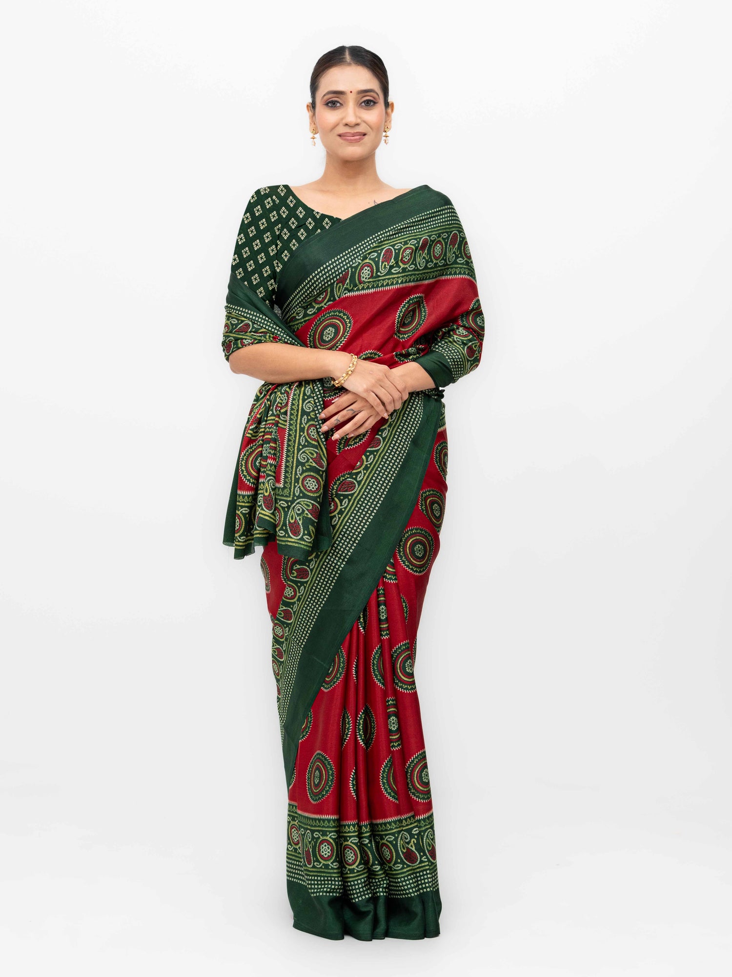 Maroon Art Silk Saree