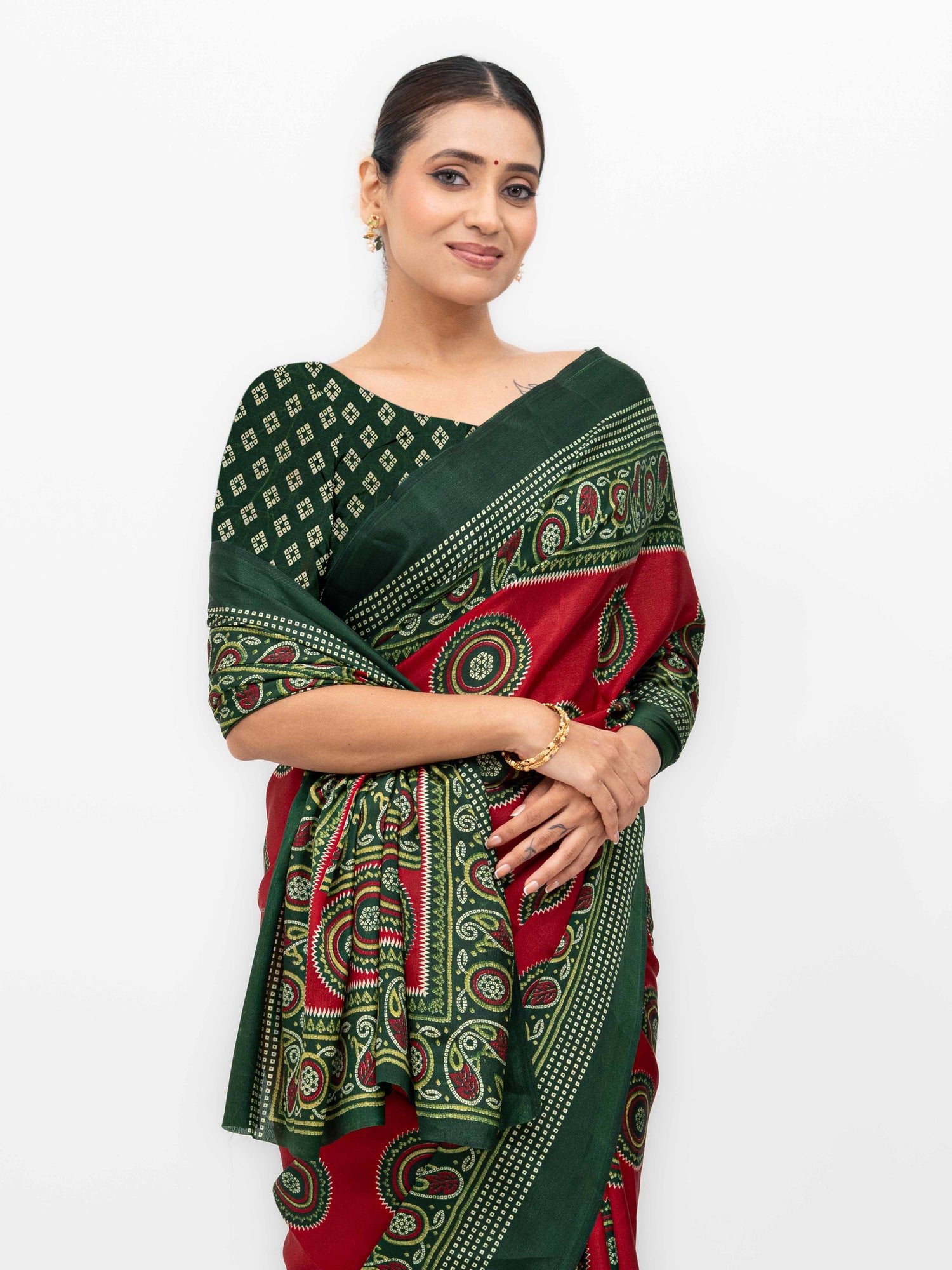Maroon Art Silk Saree