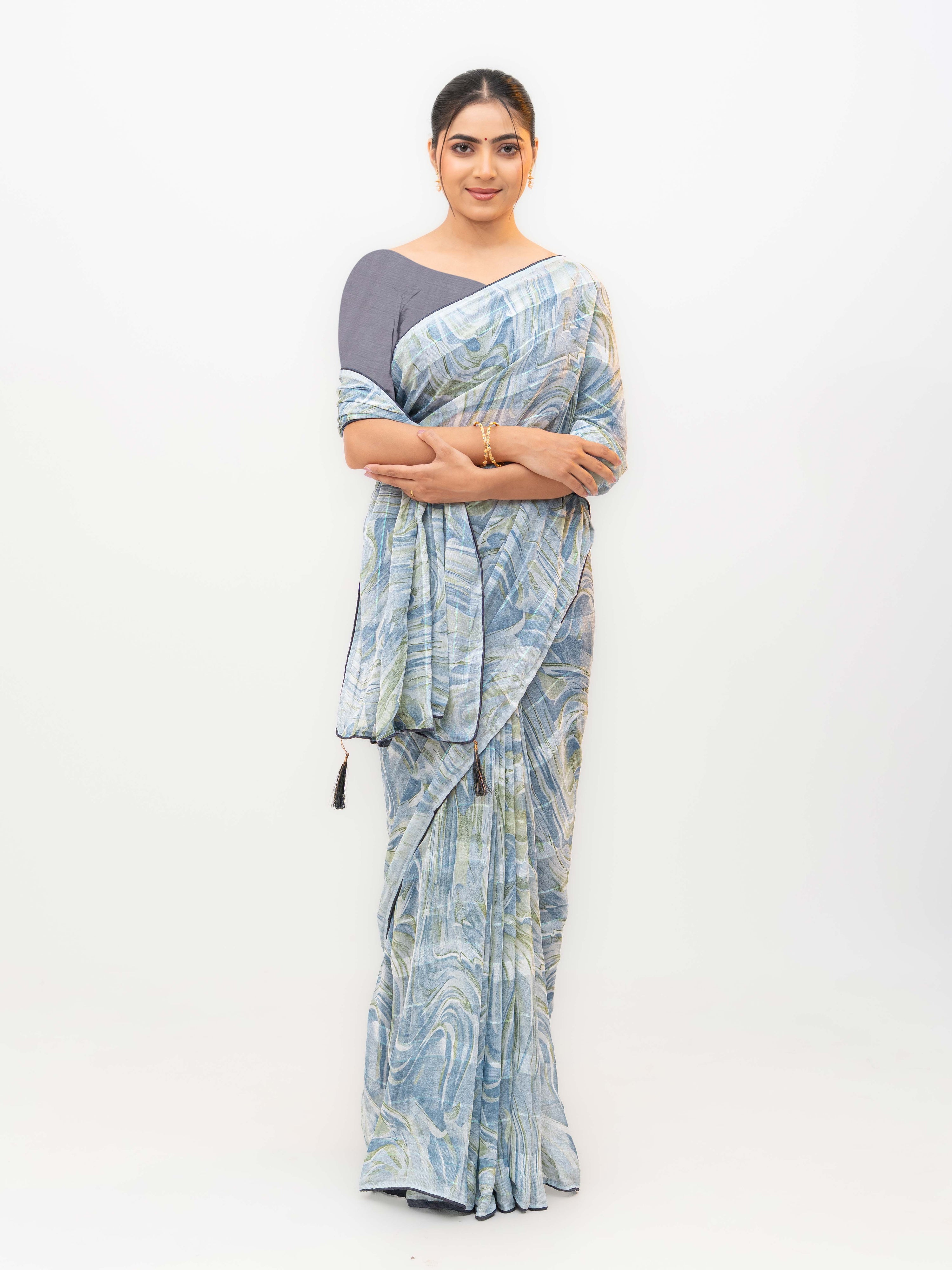 Sky Blue Weightless Saree