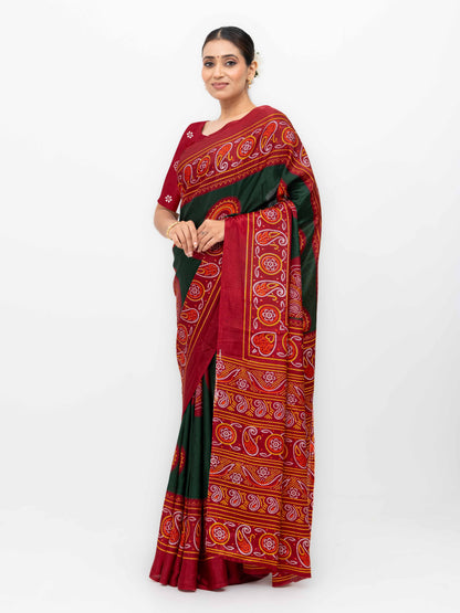 Bottle Green Art Silk Saree