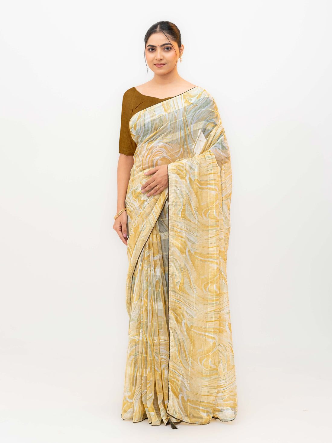 Mustard Weightless Saree
