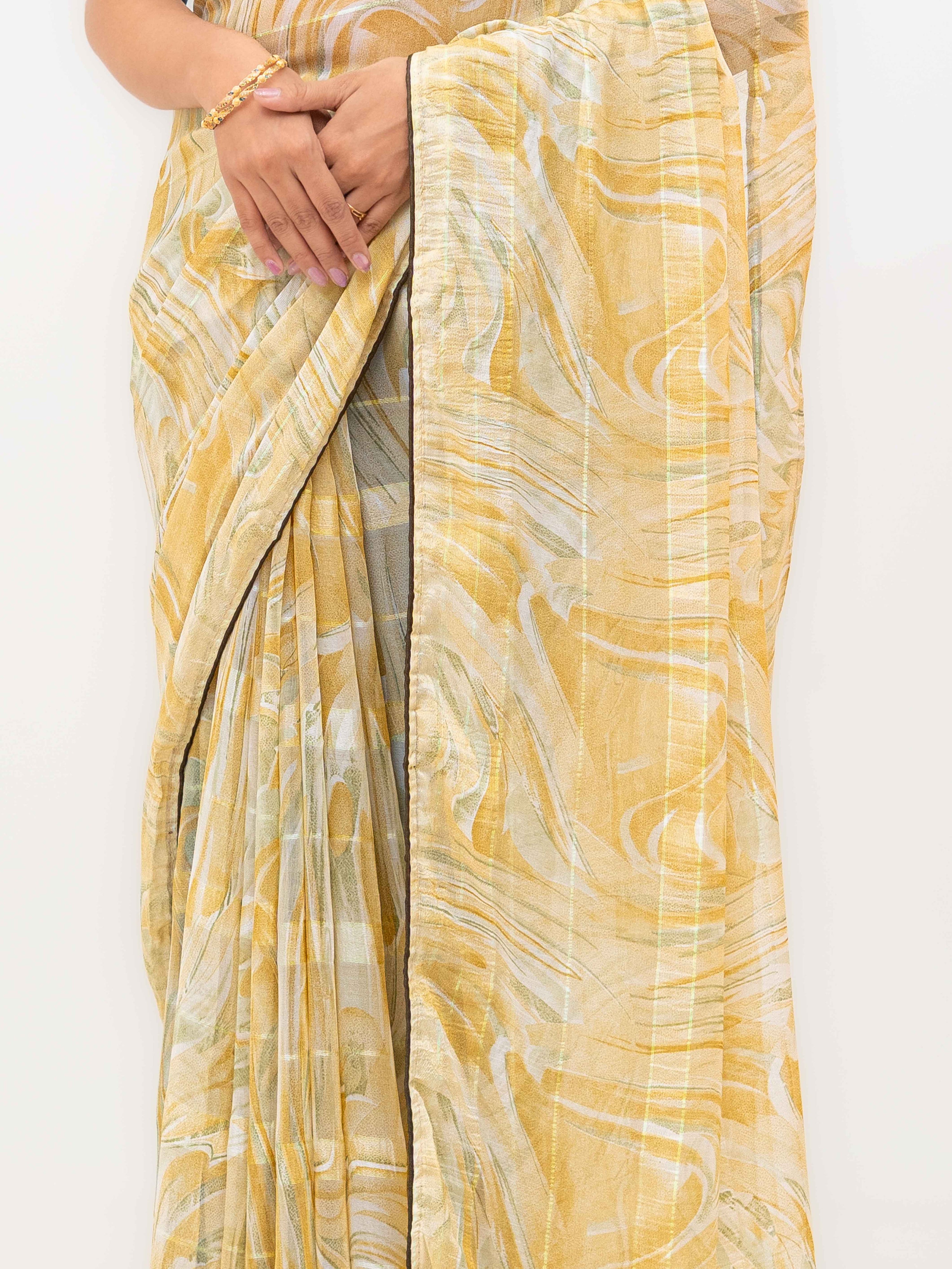 Mustard Weightless Saree