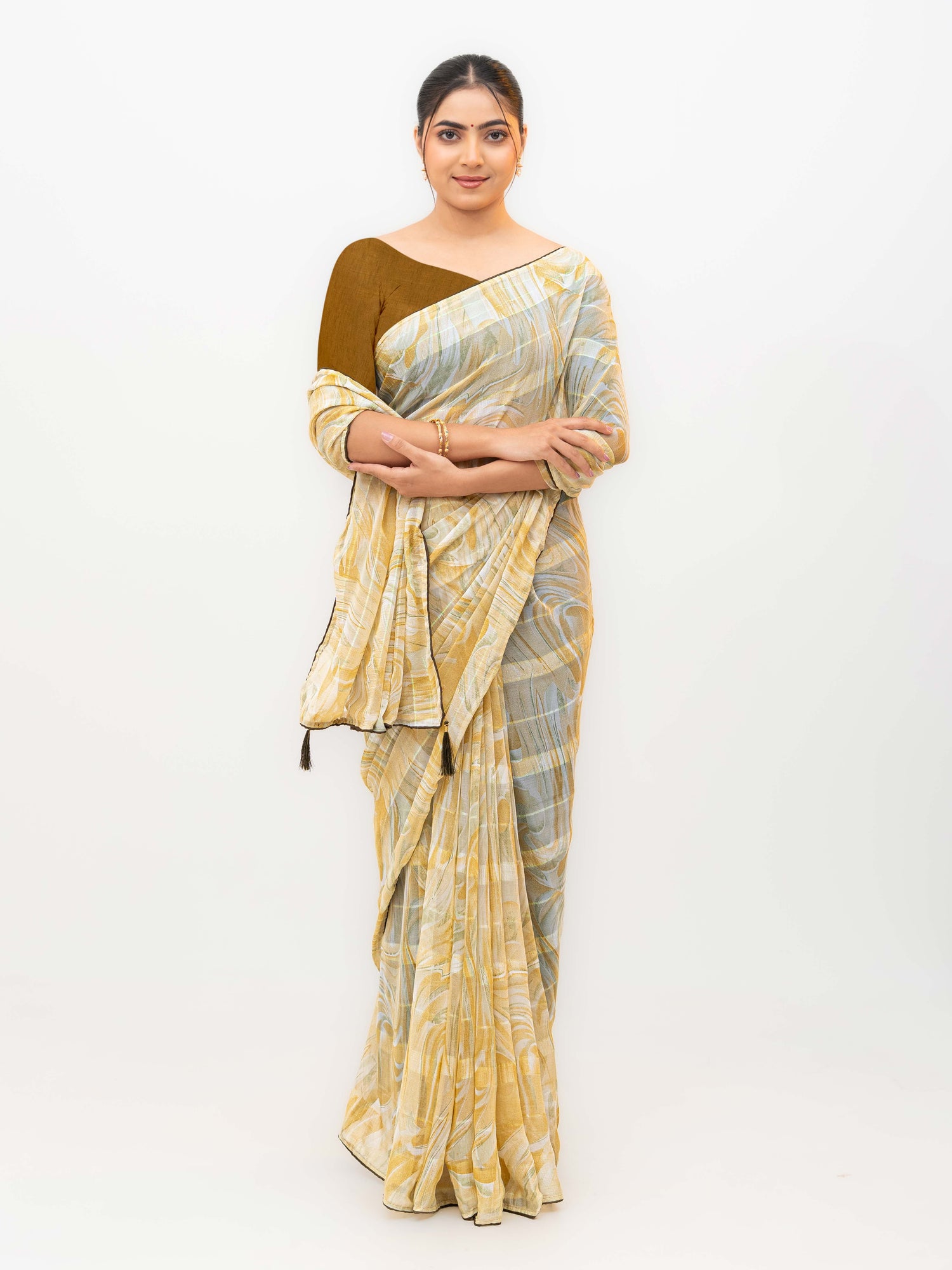 Mustard Weightless Saree