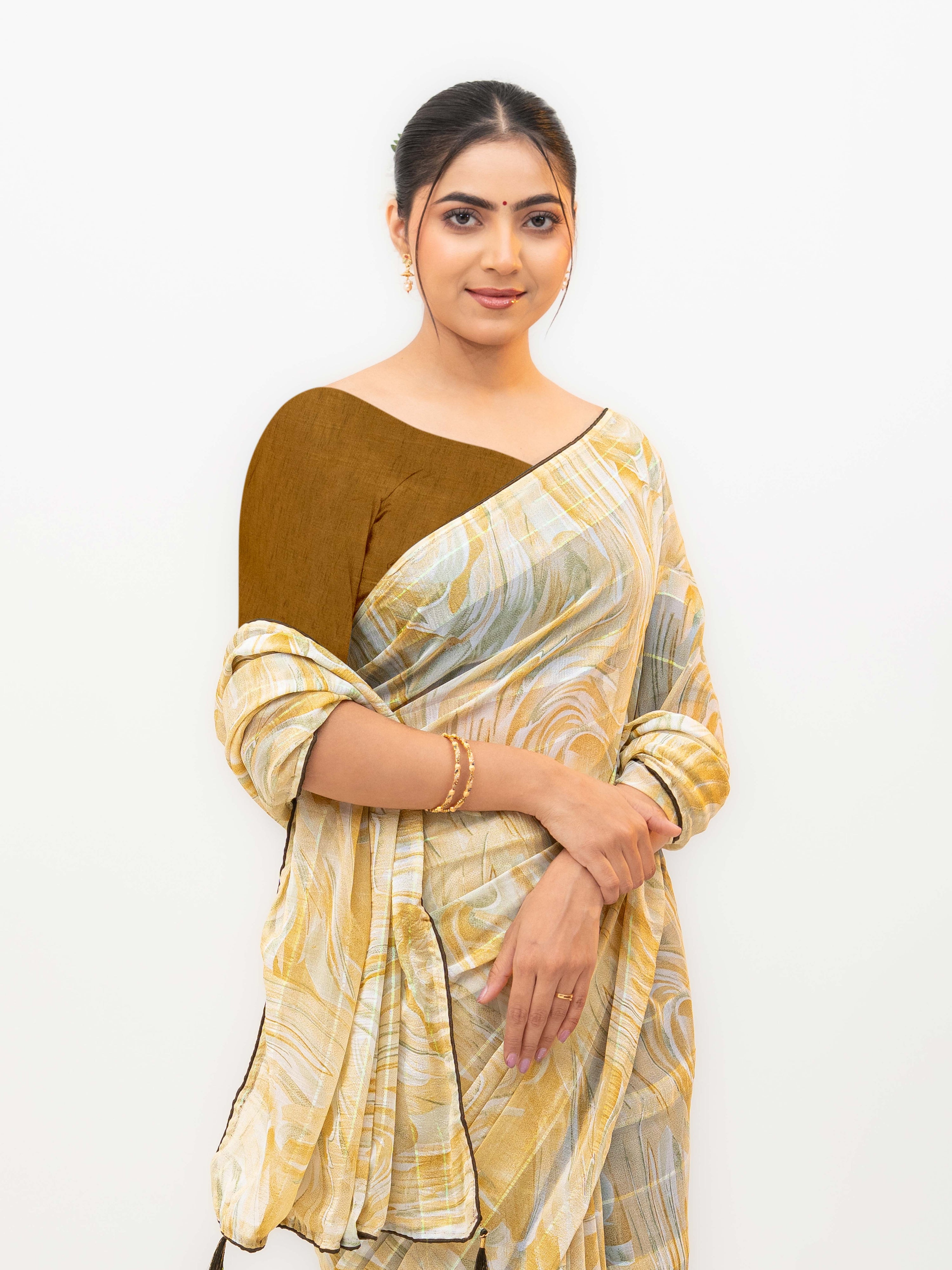 Mustard Weightless Saree