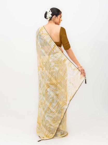 Mustard Weightless Saree