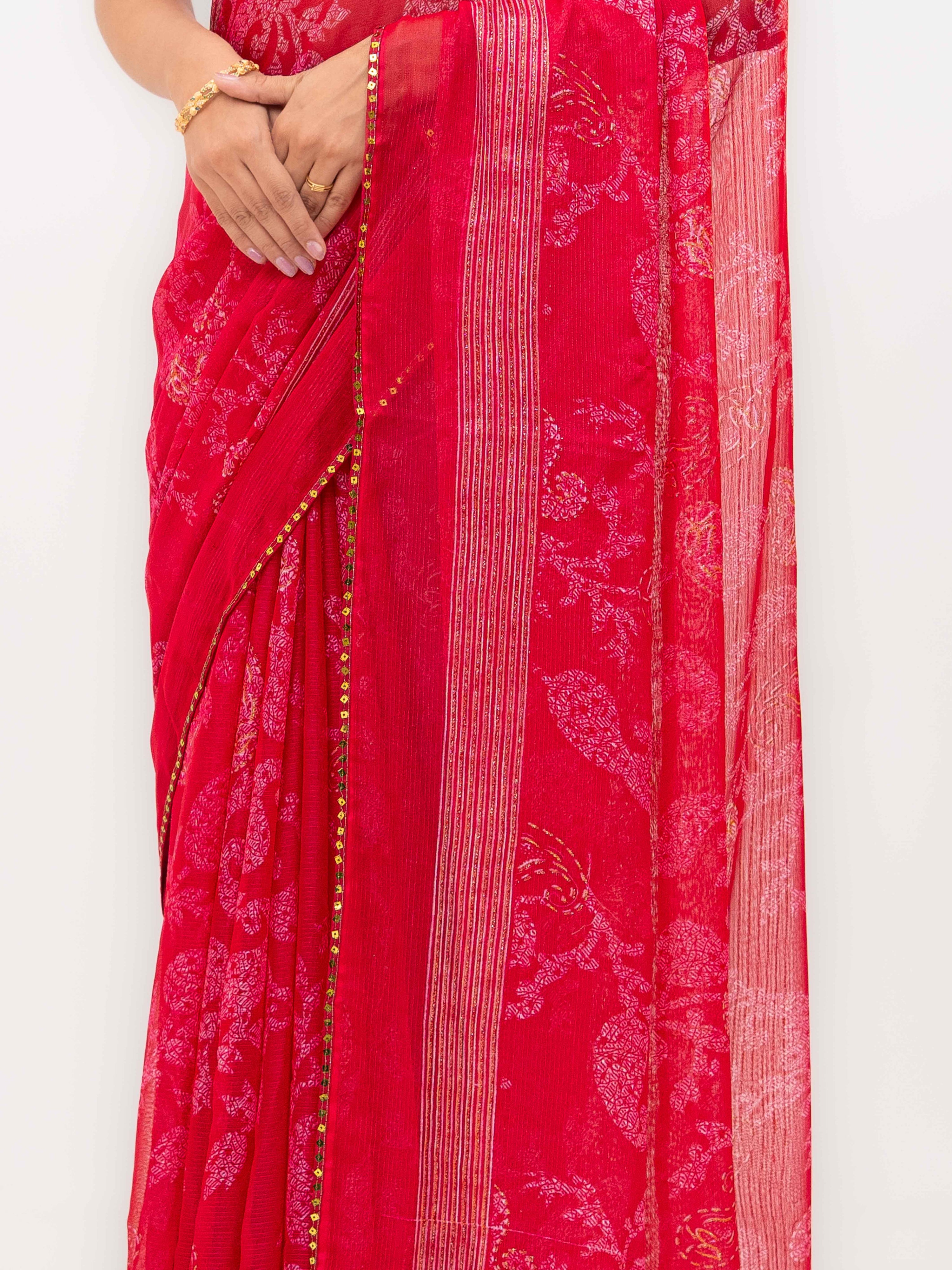Red Georgette Saree