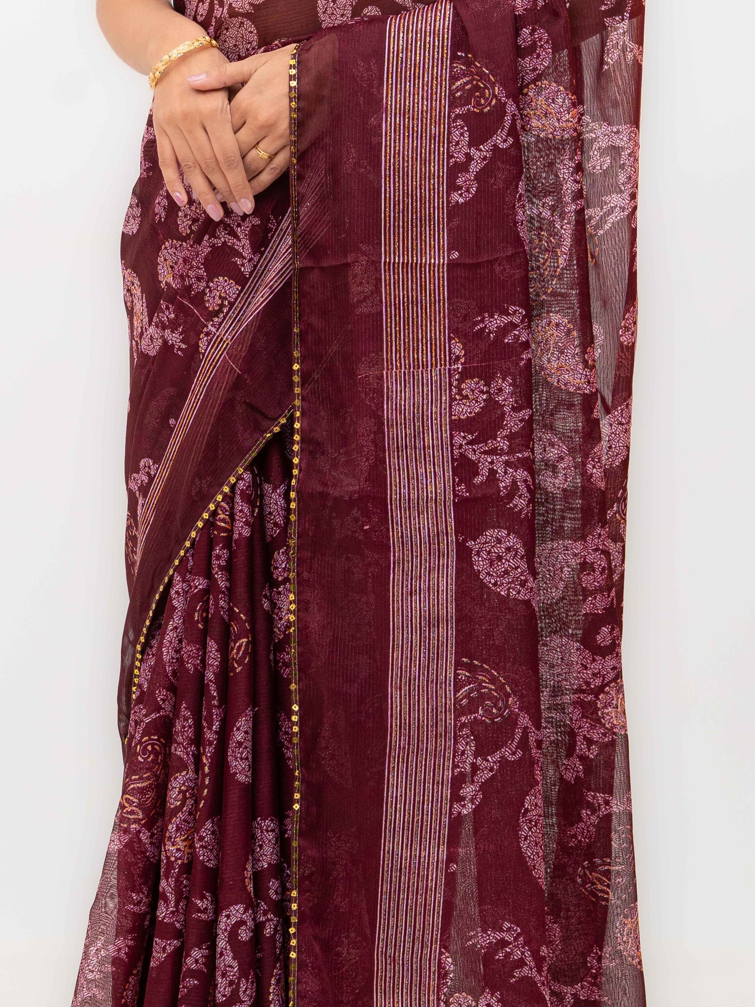 Wine Georgette Saree