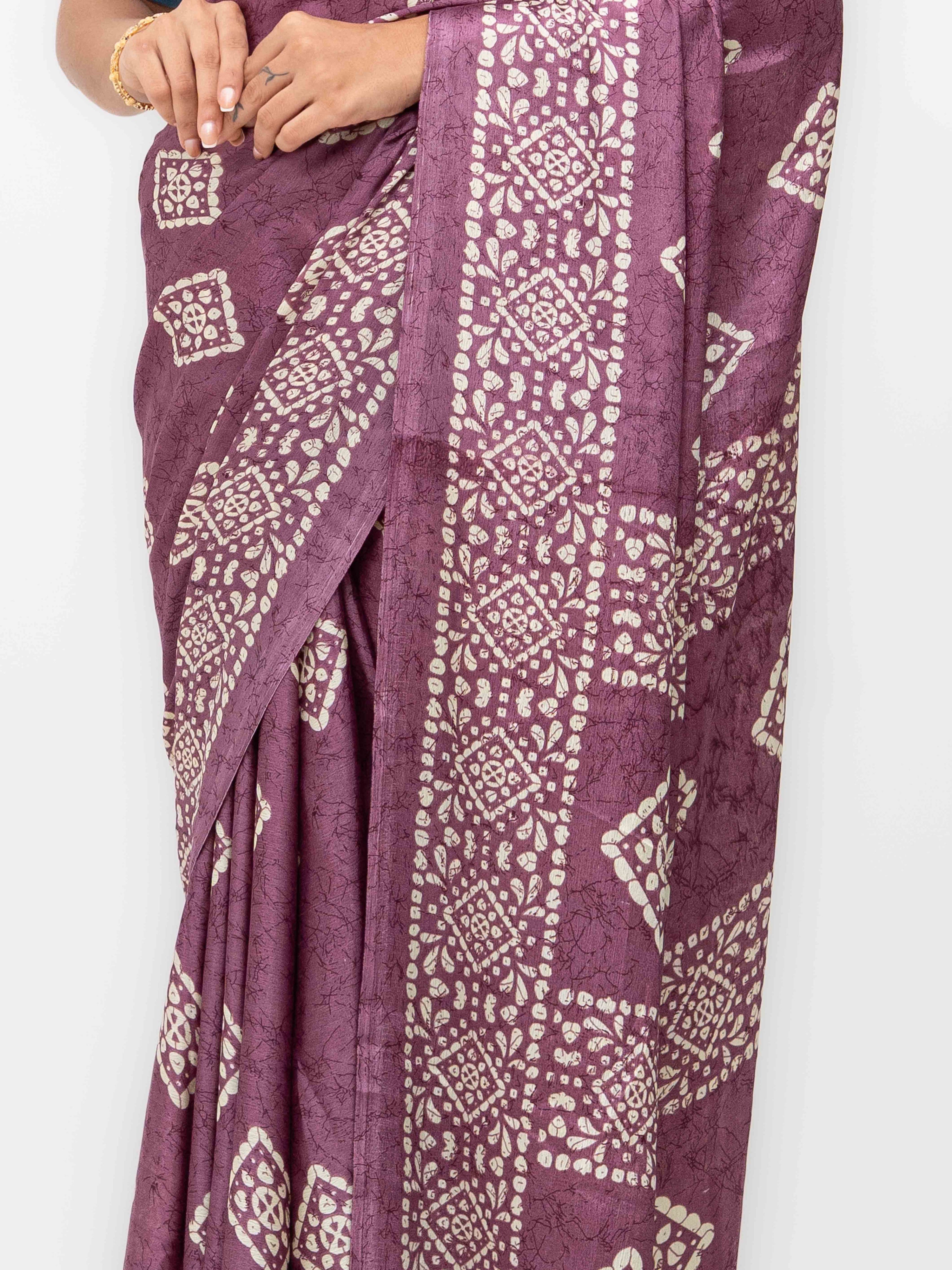 Mauve Crepe Saree