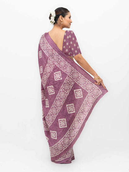 Mauve Crepe Saree