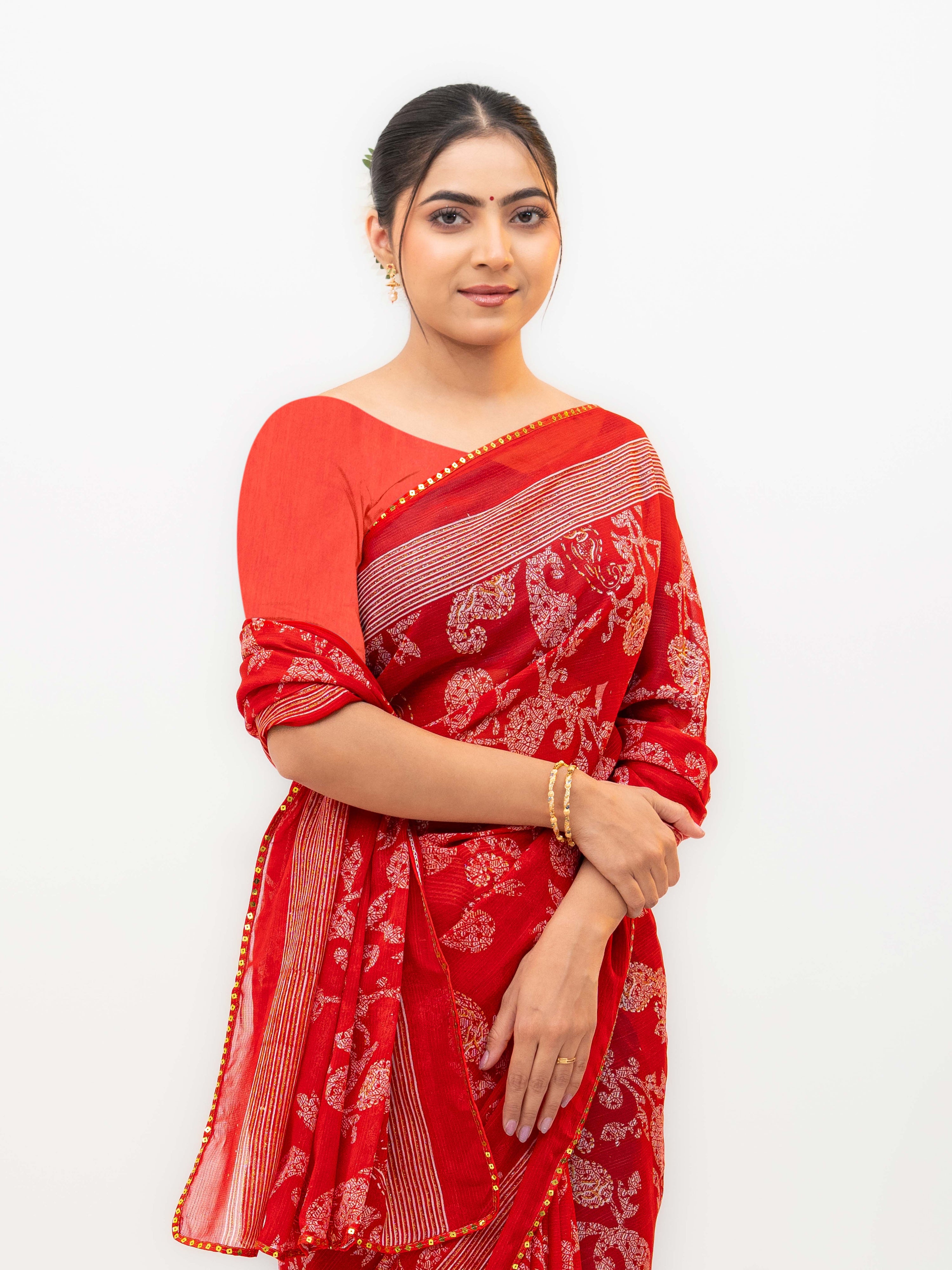 Red Georgette Saree