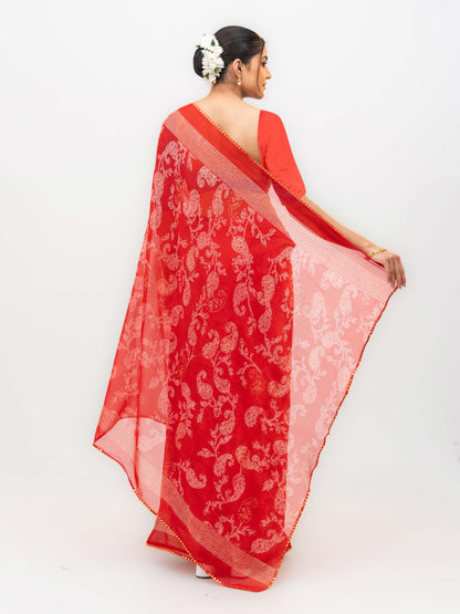 Red Georgette Saree