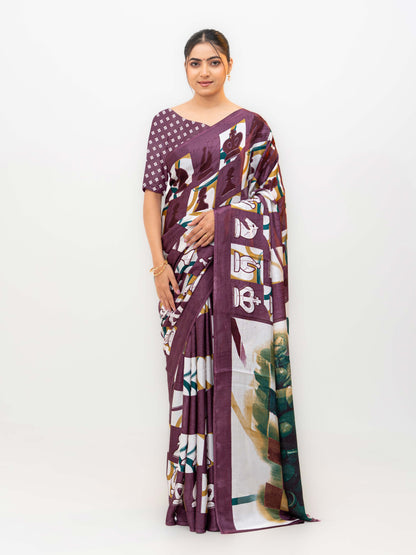 Wine Turkey Silk Saree