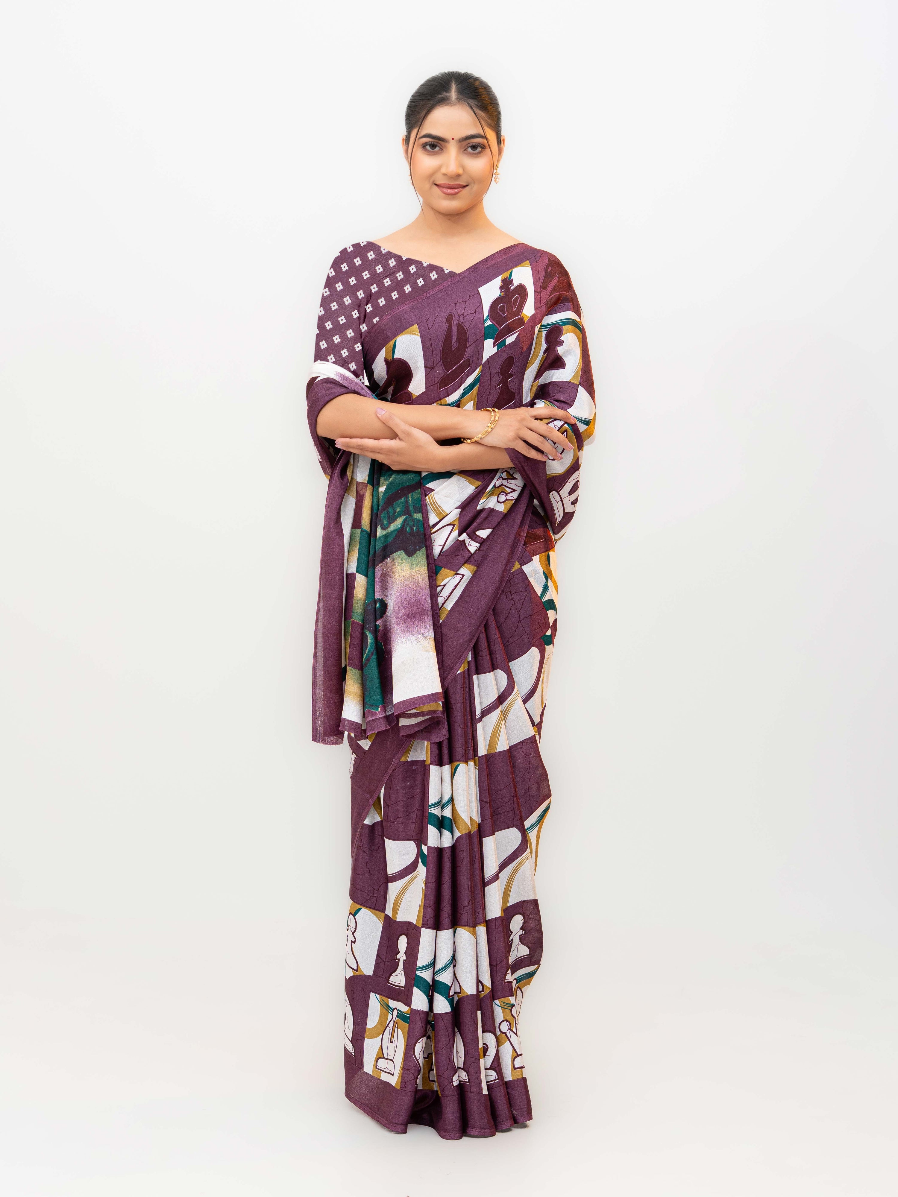 Wine Turkey Silk Saree