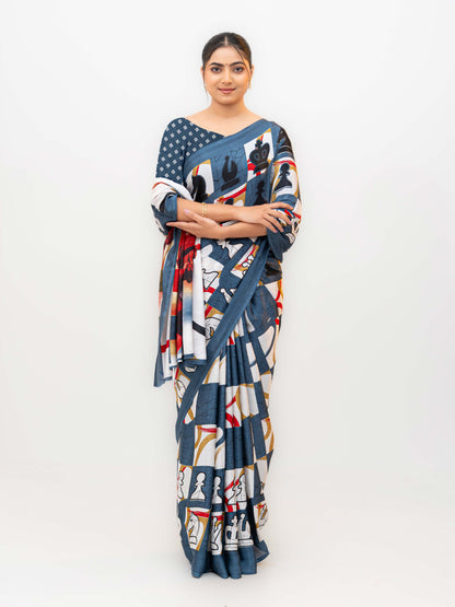 Blue Turkey Silk Saree