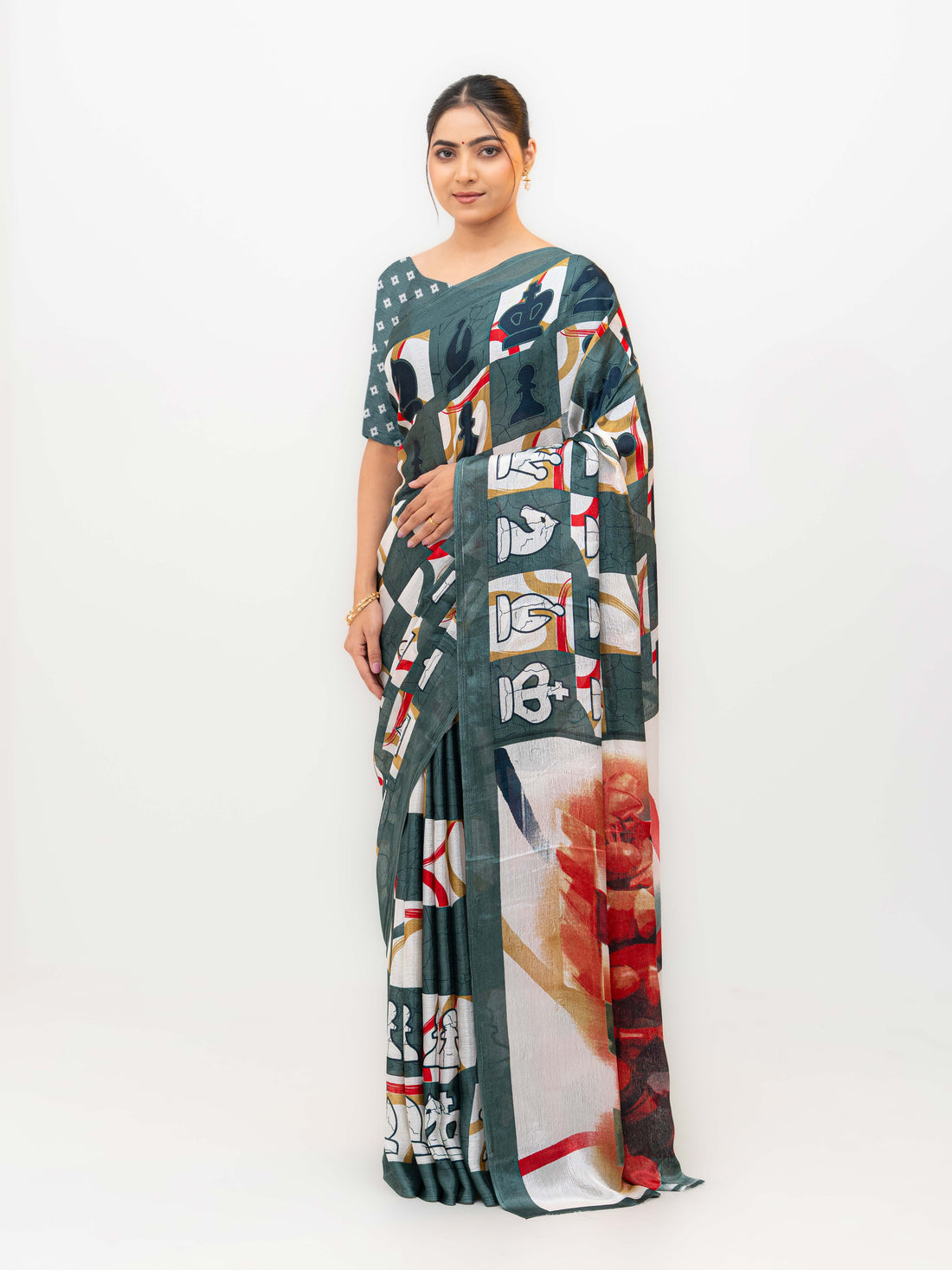 Gray Turkey Silk Saree