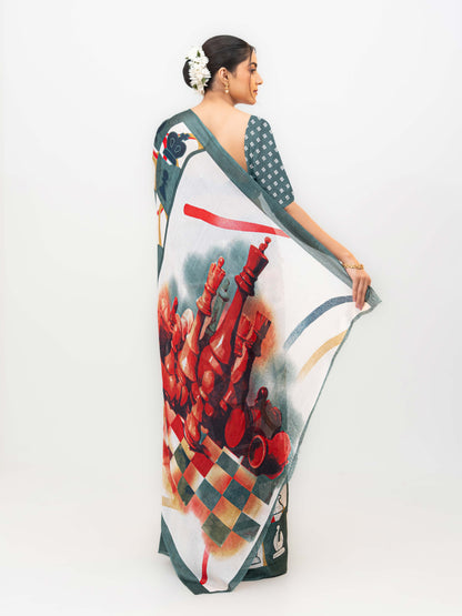 Gray Turkey Silk Saree
