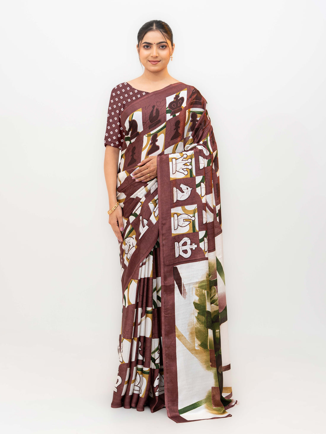 Brown Turkey Silk Saree