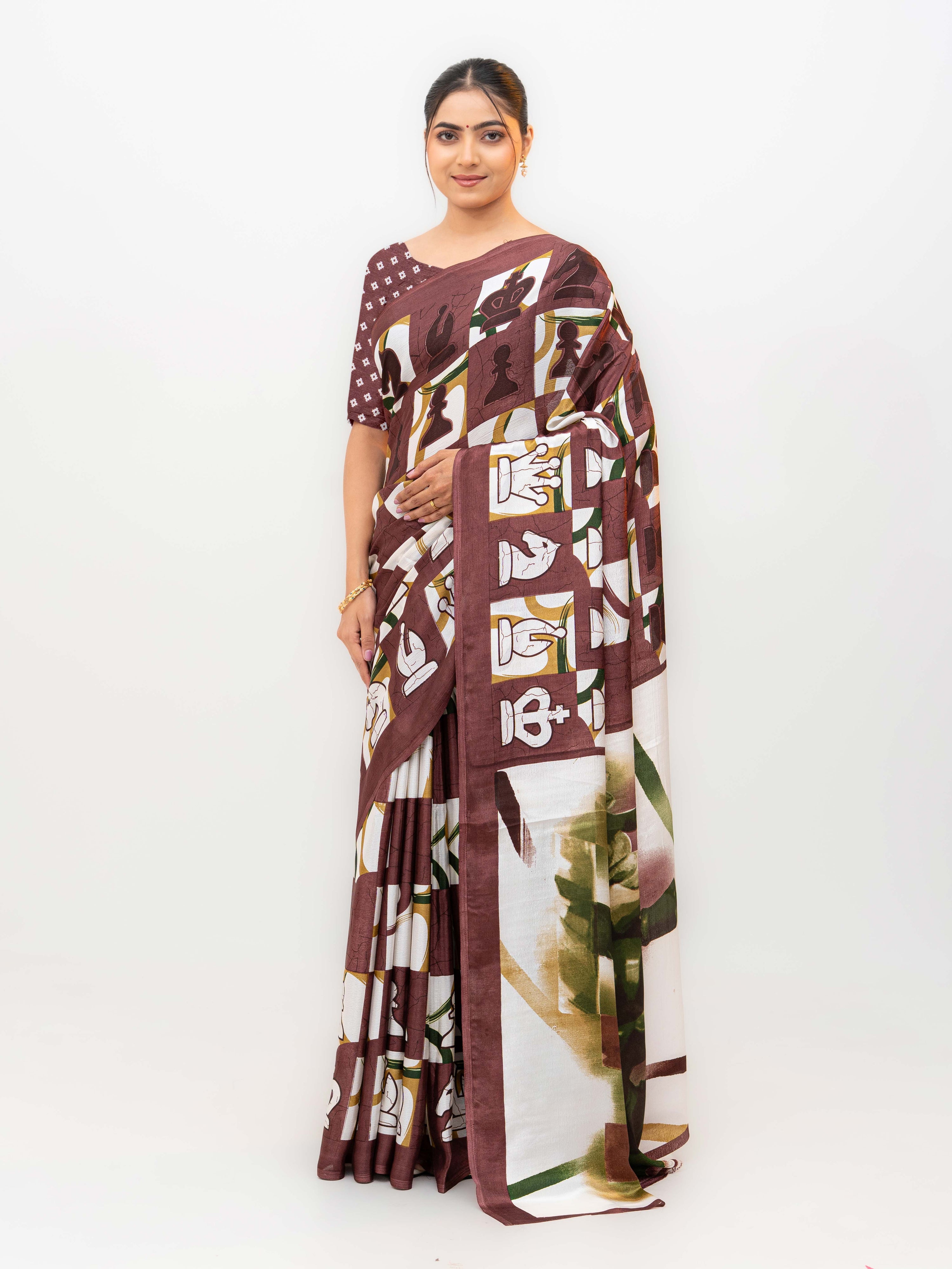 Brown Turkey Silk Saree