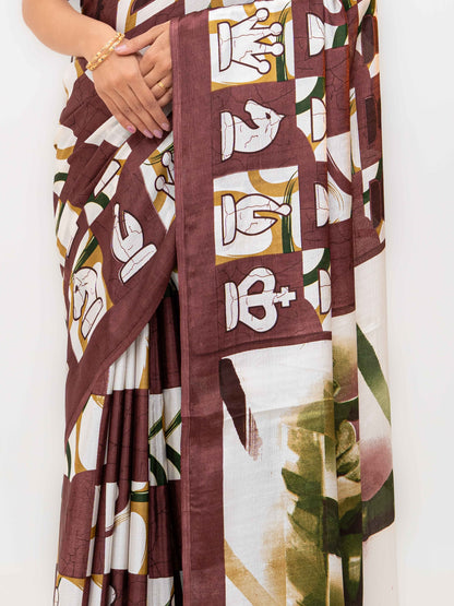 Brown Turkey Silk Saree